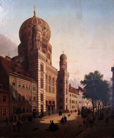 La nouvelle synagogue dans la rue Oranienburger - Emil Pierre Joseph de Cauwer